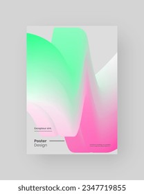 Diseño de afiches abstractos. Formato vertical A4. Cartel moderno. Folleto estricto y discreto. Composición de forma 3d colorida