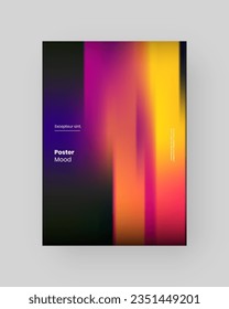 Abstract Posters Design. Vertical A4 format. Modern placard. Strict and discreet brochure. Stretched pixels effect, colorful stripes, speed gradient.
