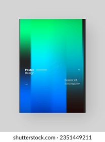 Abstract Posters Design. Vertical A4 format. Modern placard. Strict and discreet brochure. Stretched pixels effect, colorful stripes, speed gradient.