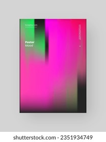 Abstract Posters Design. Vertical A4 format. Modern placard. Strict and discreet brochure. Stretched pixels effect, colorful stripes, speed gradient.