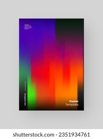 Diseño de afiches abstractos. Formato vertical A4. Cartel moderno. Folleto estricto y discreto. Efecto de píxeles estirados, franjas de colores, gradiente de velocidad.