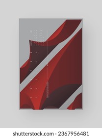 Abstract Posters Design. Vertical A4 format. Modern placard. Strict and discreet brochure. Colorful 3d form composition