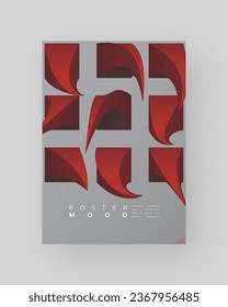 Abstract Posters Design. Vertical A4 format. Modern placard. Strict and discreet brochure. Colorful 3d form composition