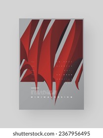 Abstraktes Posterdesign. Vertikales A4-Format. Moderner Platz. Strenge und diskrete Broschüre. Farbige 3D-Formzusammensetzung
