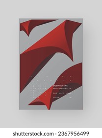 Abstract Posters Design. Vertical A4 format. Modern placard. Strict and discreet brochure. Colorful 3d form composition