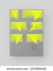 Abstract Posters Design. Vertical A4 format. Modern placard. Strict and discreet brochure. Colorful 3d form composition	