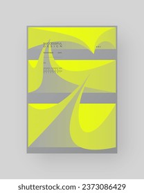 Abstract Posters Design. Vertical A4 format. Modern placard. Strict and discreet brochure. Colorful 3d form composition	