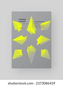 Abstract Posters Design. Vertical A4 format. Modern placard. Strict and discreet brochure. Colorful 3d form composition	
