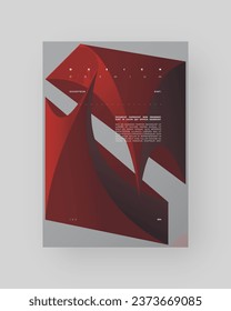 Diseño de afiches abstractos. Formato vertical A4. Cartel moderno. Folleto estricto y discreto. Composición de forma 3d colorida