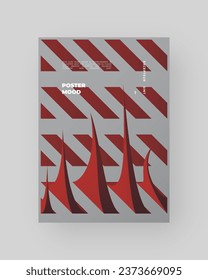 Abstract Posters Design. Vertical A4 format. Modern placard. Strict and discreet brochure. Colorful 3d form composition