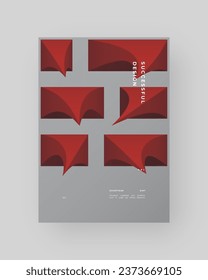 Abstract Posters Design. Vertical A4 format. Modern placard. Strict and discreet brochure. Colorful 3d form composition
