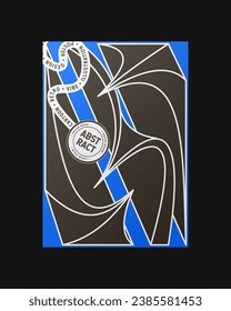 Abstract Posters Design. Vertical A4 format. Cartoon style. Flat design. Colorful form composition