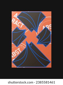 Abstract Posters Design. Vertical A4 format. Cartoon style. Flat design. Colorful form composition