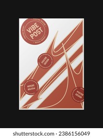 Abstract Posters Design. Vertical A4 format. Cartoon style. Retro, vintage design. Colorful form composition