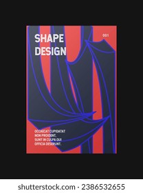 Abstract Posters Design. Vertical A4 format. Cartoon style. Retro, vintage design. Colorful form composition