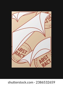 Abstract Posters Design. Vertical A4 format. Cartoon style. Retro, vintage design. Colorful form composition