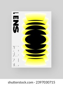 Abstract Posters Design. Vertical A4 format. Modern placard. Refraction and Distortion Glass Effect. Minimal vector illustration.