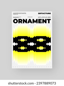 Abstract Posters Design. Vertical A4 format. Modern placard. Refraction and Distortion Glass Effect. Minimal vector illustration.