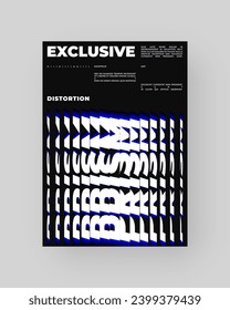 Abstract Posters Design. Vertical A4 format. Modern placard. Refraction and Distortion Glass Effect. Minimal vector illustration.