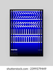 Abstract Posters Design. Vertical A4 format. Modern placard. Refraction and Distortion Glass Effect. Minimal vector illustration.