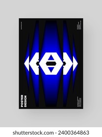 Abstract Posters Design. Vertical A4 format. Modern placard. Refraction and Distortion Glass Effect. Minimal vector illustration.