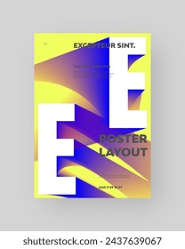 Diseño de Pósters Abstractos. Formato vertical A4. Cartel moderno. Estricto y discreto folleto. Composición de tipo colorido