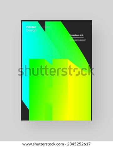 Abstract Posters Design. Vertical A4 format. Modern placard. Strict and discreet brochure. Colorful 3d form composition