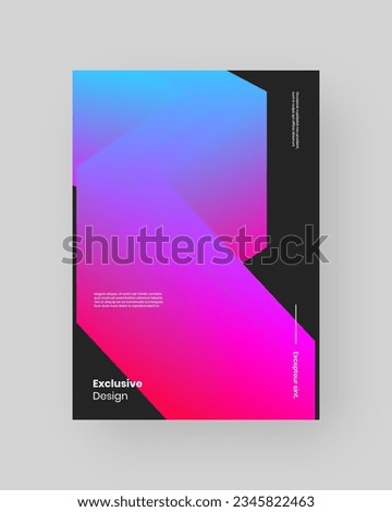 Abstract Posters Design. Vertical A4 format. Modern placard. Strict and discreet brochure. Colorful 3d form composition