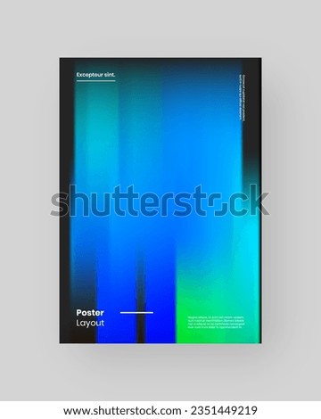 Abstract Posters Design. Vertical A4 format. Modern placard. Strict and discreet brochure. Stretched pixels effect, colorful stripes, speed gradient.