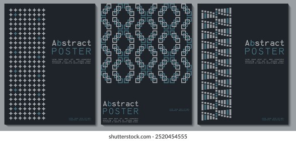 Abstract posters with geometric shapes. Vector illustration.