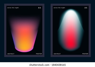 Abstract posters with gradient neon blurs. 