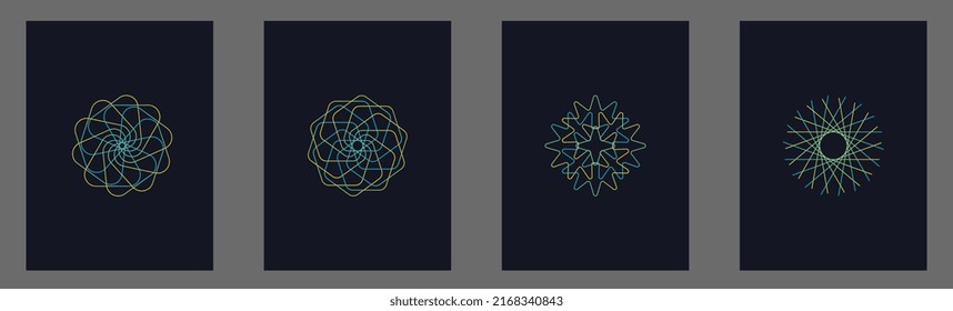 trazos de formas degradadas de afiches abstractos
