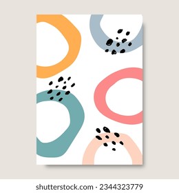 Afiches abstractos con formas orgánicas dibujadas a mano y color pastel. Ilustración del vector