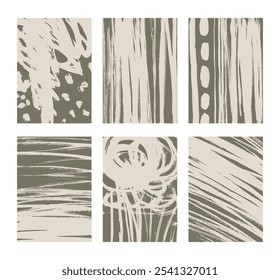 Abstract posters hand drawn vector backgrounds
