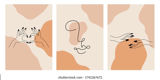 Abstrakte Poster. Minimaler Stil. Line Art. Vector
