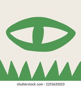 Abstract Posters. Pre-made background, card. Hand drawn trippy symbols. Contemporary modern art. Trendy Vector illustrations. 