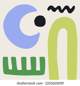 Abstract Posters. Pre-made background, card. Hand drawn trippy symbols. Contemporary modern art. Trendy Vector illustrations. 