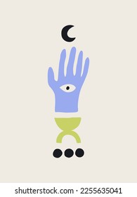 Abstract Posters. Pre-made background, card. Hand drawn trippy symbols. Contemporary modern art. Trendy Vector illustrations. 