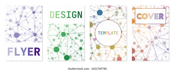 Abstract posters set. Can be used as cover, banner, flyer, poster, business card, brochure. Attractive geometric background collection. Neat vector illustration.