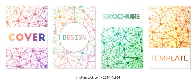 Abstract posters set. Can be used as cover, banner, flyer, poster, business card, brochure. Artistic geometric background collection. Stylish vector illustration.