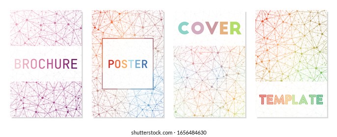 Abstract posters set. Can be used as cover, banner, flyer, poster, business card, brochure. Astonishing geometric background collection. Classy vector illustration.