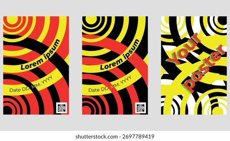 Cartazes abstratos definidos. Coleção de arte de parede moderna. Formas geométricas modernas, design contemporâneo minimalista. Ilustração vetorial para capa, brochura, decoração.