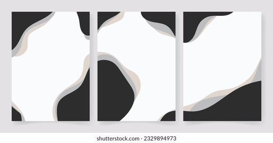 Abstract posters set. Contemporary Matisse organic shapes decorative element. Vector art print, wall decor.
