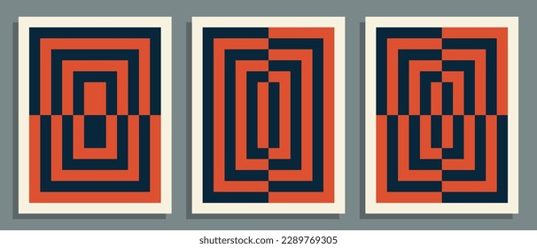 Abstrakte Plakate Set. Geometrische Abdeckung, Hintergrundvorlage. Vektorgrafik.