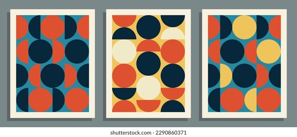 Abstract posters set. Geometric cover, background template. Vector illustration.