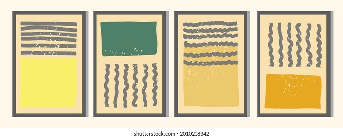 abstract posters in the style of the 20s. geometric, minimalistic, trending color 2021, yellow, gray, green, retro, rectangle. wall decor art prints