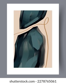 Abstract postmodernism luxury tracery wall art print. Wall artwork for interior design. Contemporary decorative background with tracery. Printable minimal abstract postmodernism poster.