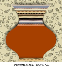 Abstract pot with elements of African patterns