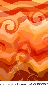 abstract potrait vector bacground red orange