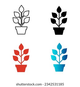 Abstract Potted Plant Silhouette Illustration, can be used for business designs, presentation designs or any suitable designs.